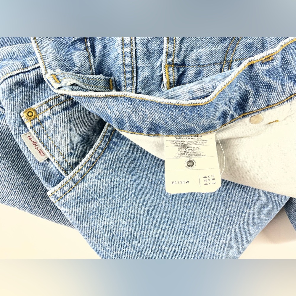 Carhartt Mens Relaxed Fit Classic Stonewash Denim Jeans Size 46 x 30 - Picture 3 of 14